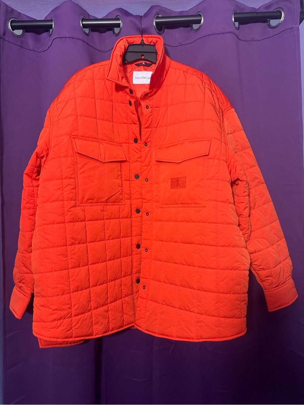 Calvin Klein Jeans Quilted Puffer Jacket - Bright Orange